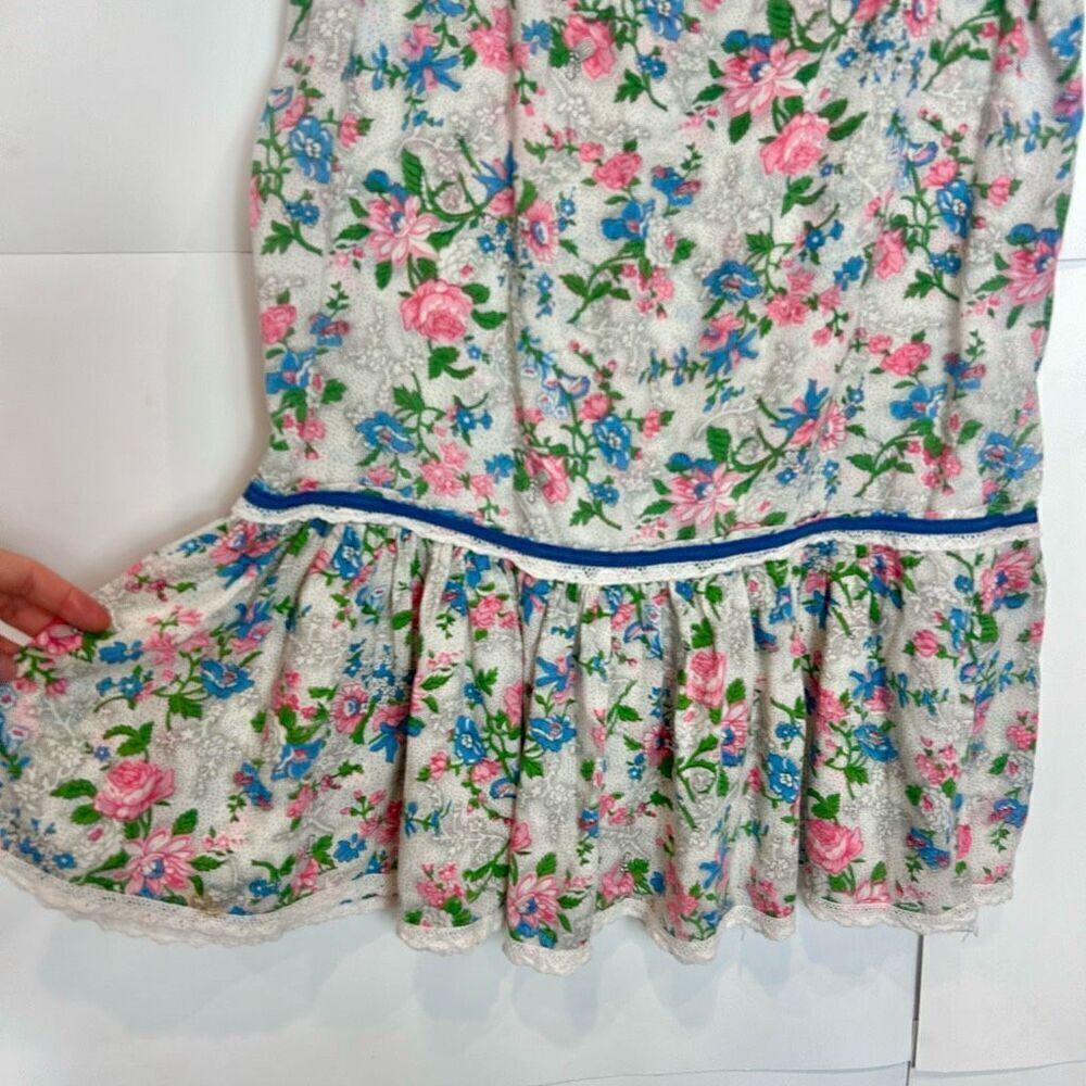 Vintage Youngland Dress Mini Square neck dainty Floral Short Sleeve Feminine M - Picture 16 of 16